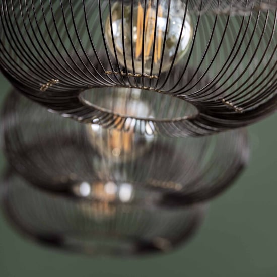 Hoyz Hoyz hanglamp met 4 lampen koper kleurig 150cm in hoogte verstelbaar disk vorm Ø35 industriële hanglamp voor woonkamer of eetkamer - Image 2