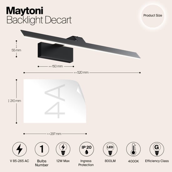 Maytoni achtergrondverlichting decart - - Image 3