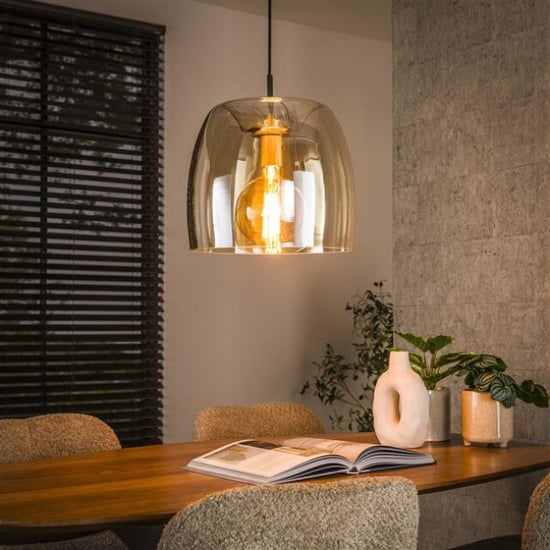 Hoyz hanglamp 1l drift glass amber color glas - Image 1