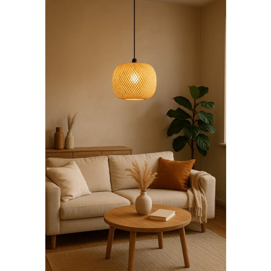 Furnilux Linin 3 vintage hanglamp rotan - Image 2