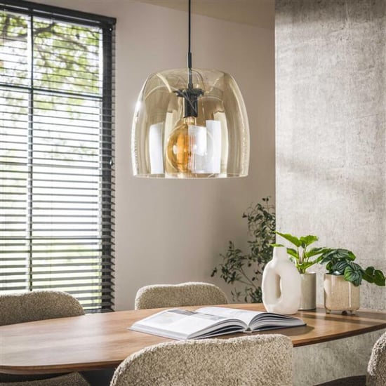 Hoyz hanglamp 1l drift glass amber color glas - Image 3