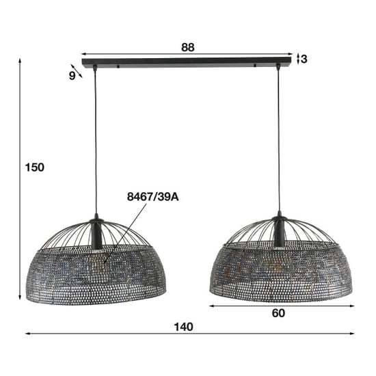 Hoyz Hoyz hanglamp 2l armor Ø60 / zwart bruin - Image 4