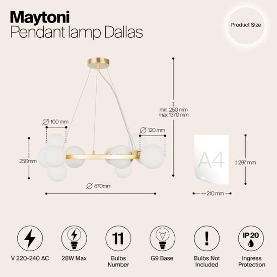 Maytoni hanglamp dallas - Ø67 - Image 6
