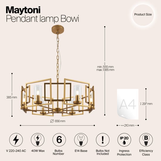 Maytoni hanglamp bowi - Ø65,6 - Image 3