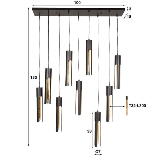 Hoyz hanglamp 5+4 tube artic - Image 2