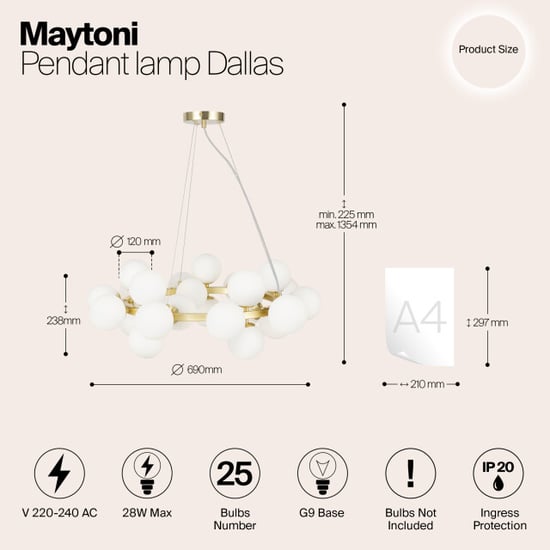 Maytoni hanglamp dallas - Ø69 - Image 4