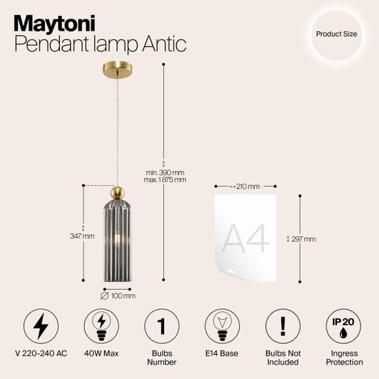Maytoni hanglamp antic - Ø10 - Image 4