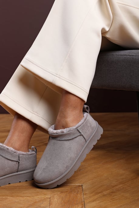 Wheres That From Womens 'Saskia' Cosy Faux-Suede Fur Lined Micro Dipped Heel Boot - Image 2