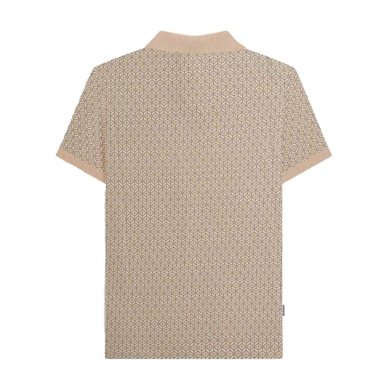 Lambretta Mens Geometric Circle Big & Tall Polo Shirt (Stone) - Image 2