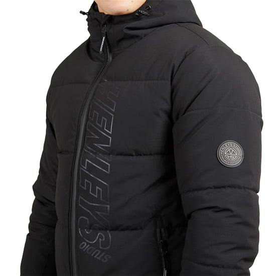 Henleys Heren Systeem Ski Puffer Jack (Zwart) - Image 3