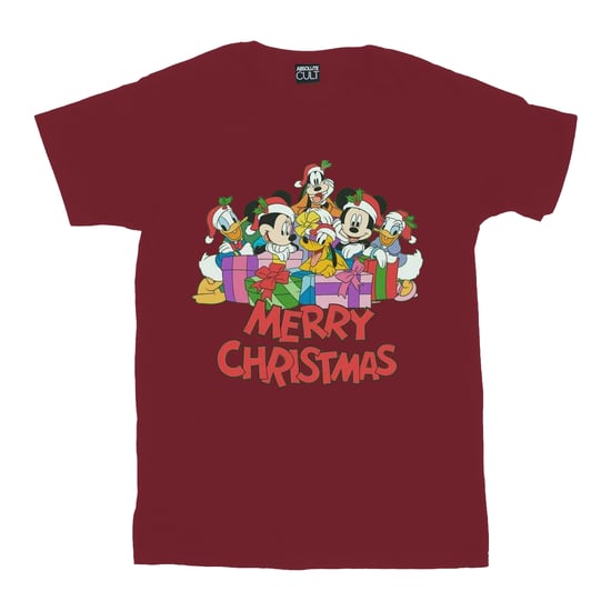 Disney Mens Mickey Mouse And Friends jul t-shirt (Bourgogne) - Image 1