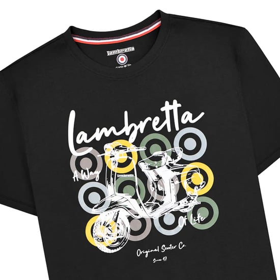 Lambretta Mens Scooter Brand Big & Tall T-Shirt (Black) - Image 3