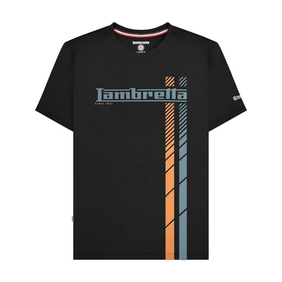 Lambretta Heren Racing Stripe Groot & Lang T-shirt (Marine / Wit / Blauw) - Image 1