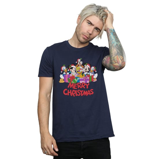 Disney Mens Mickey Mouse And Friends jul t-shirt (Marinblått) - Image 3