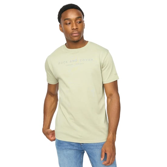 Duck and Cover Heren Crytons Zware T-Shirt (Sage) - Image 3