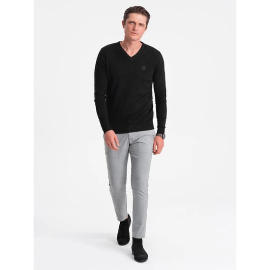 Ombre Heren v-hals sweater ribgebreide boorden - bs-0107zw - Image 6