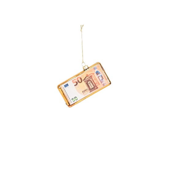 House Vitamin Ornament xmas hanger 50 euro bill glass -11,5x2x6cm - Image 1