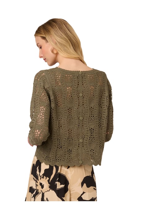 Button Back Crochet Sweater Top - Image 2