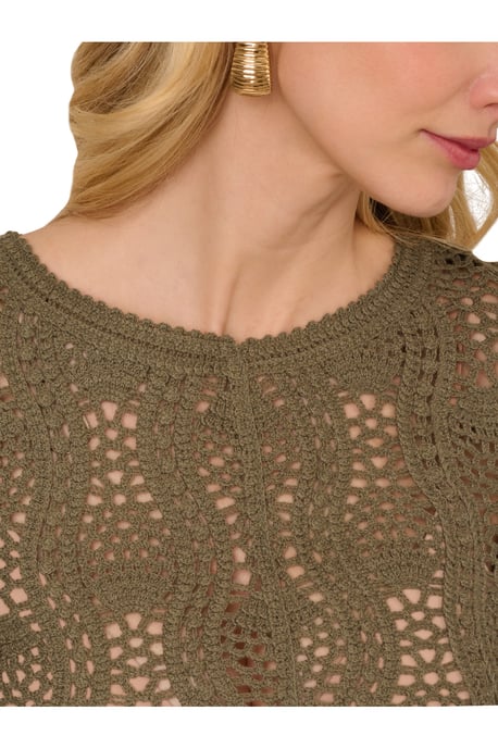 Button Back Crochet Sweater Top - Image 3