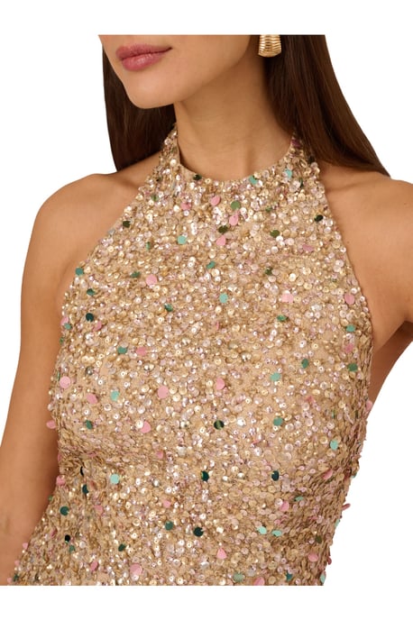 Beaded Halter Short Dress - Image 3
