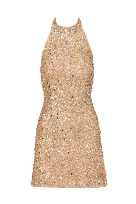 Beaded Halter Short Dress - Image 4