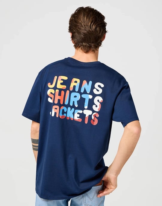 GB - Wrangler - Big Graphic - Tshirt - Navy - Image 2