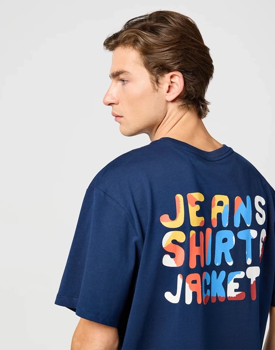 GB - Wrangler - Big Graphic - Tshirt - Navy - Image 3