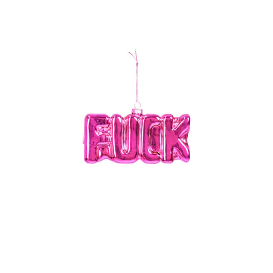 House Vitamin Ornament xmas hanger fuck pink glass 4,5x3,5x7,5cm - Image 1