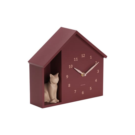 Karlsson wandklok siting cat bordeaux- Ø24,9cm - Image 3