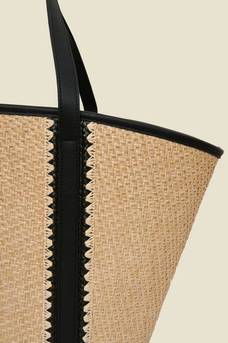 Raffia Tote Bag With Contrast Straps - Image 3