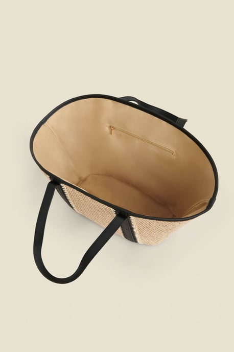 Raffia Tote Bag With Contrast Straps - Image 4