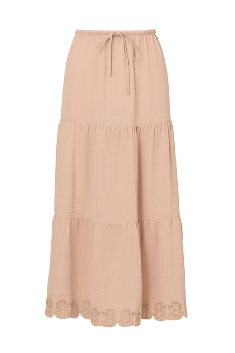 Pull On Drawstring Airflow Tiered Skirt W/ Embroidered Hem - Image 4