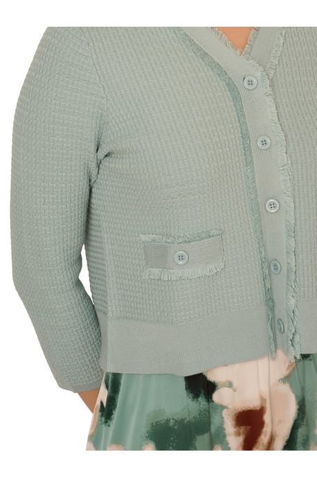 V-Neck Fringe Cardigan - Image 3