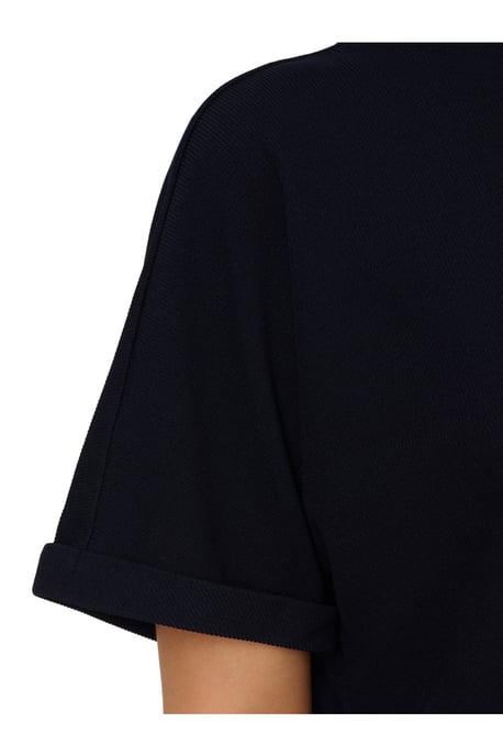 Crew Neck Short Sleeve Dolman Boxy Rib Knit Crop Top - Image 3