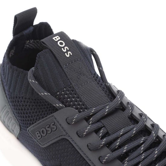 Boss Mens Extreme Suede Running Trainers (Mörkblå) - Image 4