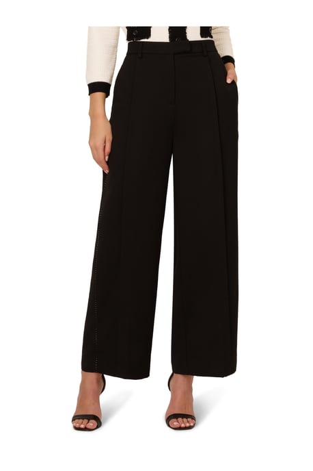 Wide Leg Full Length Trouser With Side Stitch Detail And Pocket - Image 1