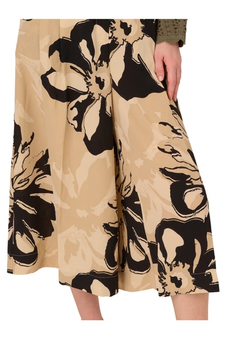 Printed Airflow Zip Fly Wide Leg Soft Gaucho Trouser - Image 3