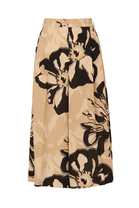 Printed Airflow Zip Fly Wide Leg Soft Gaucho Trouser - Image 4