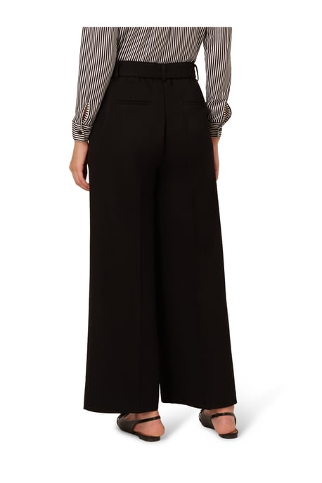 Twill Zip Fly Belted Wide Leg Trouser W/ Pintuck Front Detail - Image 2
