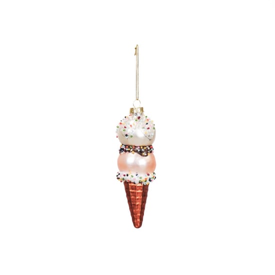 House Vitamin Xmas hanger ice cream glass pink/white 5x14cm - Image 2