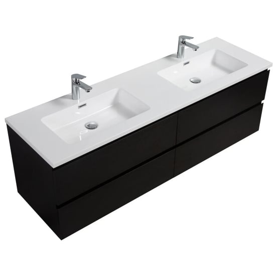 Badplaats Badkamermeubel set angela 160 cm zwart badmeubel met - Image 3