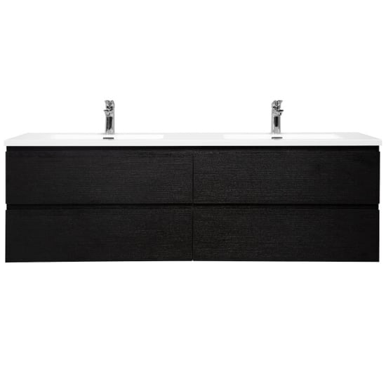 Badplaats Badkamermeubel set angela 160 cm zwart badmeubel met - Image 6