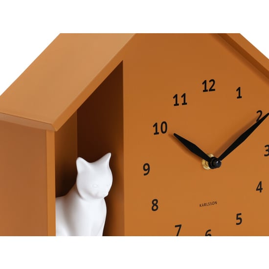 Karlsson wandklok siting cat oker- Ø24,9cm - Image 3