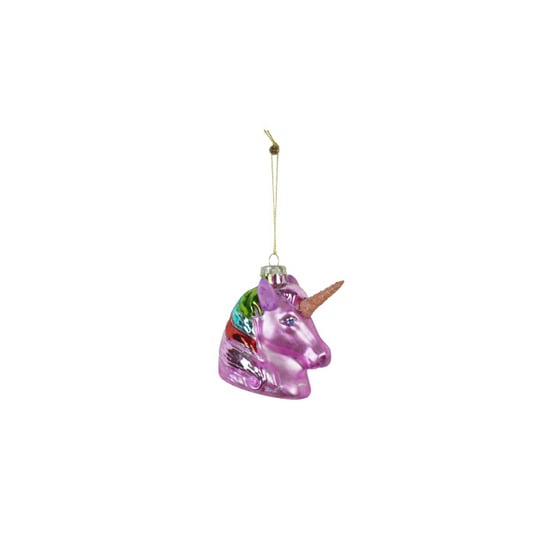 House Vitamin Christmas decoration christmas hanger pink unicorn glass 5x8x8,5cm - Image 1