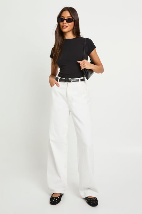 Basic Short Sleeve Fitted Top - Image 3