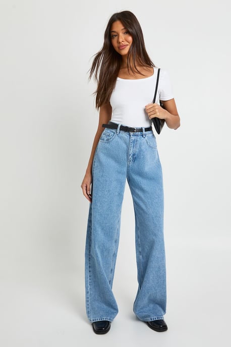 Basic Square Neck Short Sleeve Top - Image 3
