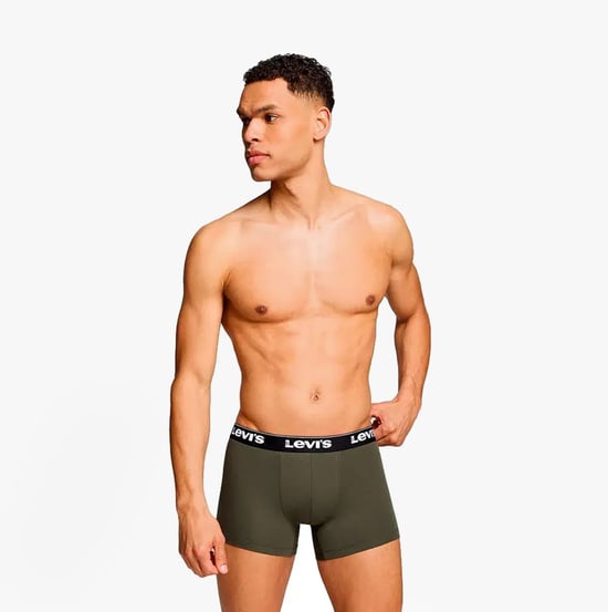 Levi's Repeat Logo Mens 3 Pack Trunks Khaki Combo - Image 3