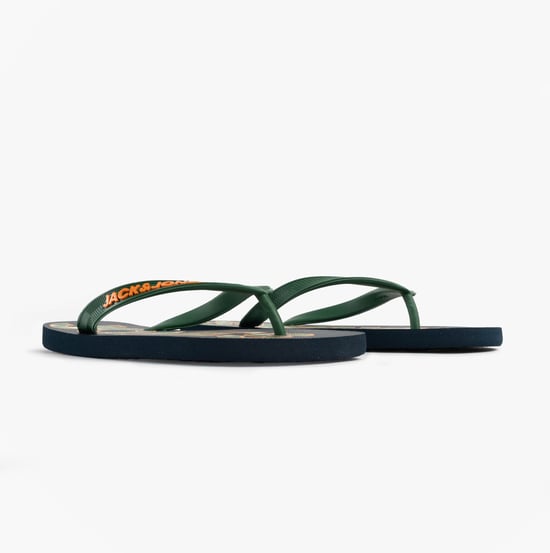 Jack & Jones Logo Palm Print Mens Flip-flops Navy Blazer - Image 4