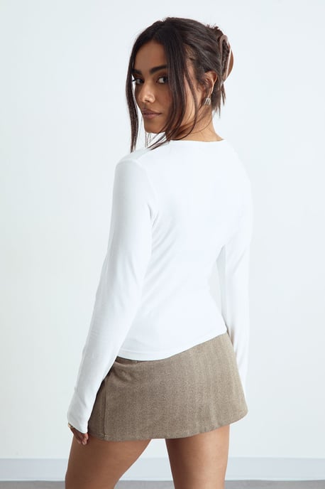 Basic Square Neck Long Sleeve Top - Image 2