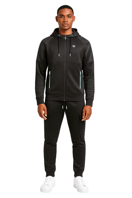 D-Rock Mens Zip Up Hoodie Joggers Tracksuit Set - Image 1